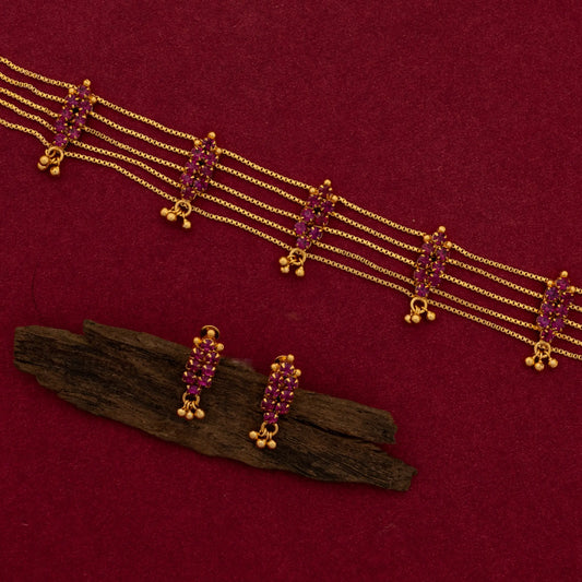 EIGHT STONE CHOKER JS34 NAYAGOLD MERAGOLD