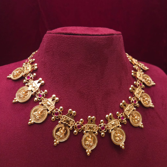 COIN LAKSHMI STONE NECKLACE