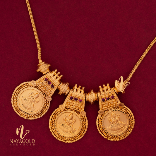 GOLD PLATED 3 BIG COIN  LAKSHMI