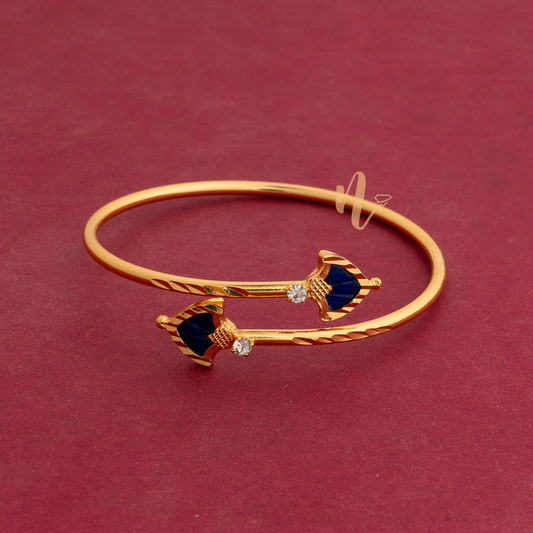 GOLD PLATED ADJUSTABLE BLUE COLOUR PALAKKA BANGLE
