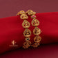 GOLD PLATED  ANTIQUE BANGLE LAKSHMI  WITH ROUND STONE 