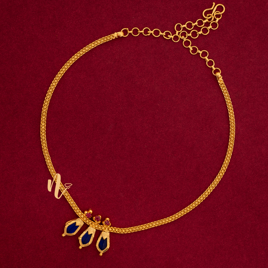 GOLD PLATED BLUE COLOUR 3 KATTA NAGAPADAM .