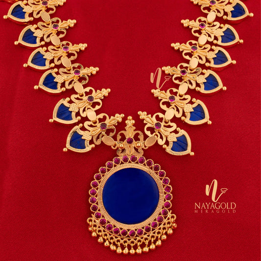 GOLD PLATED BLUE COLOUR BUTTERFLY NECKLACE