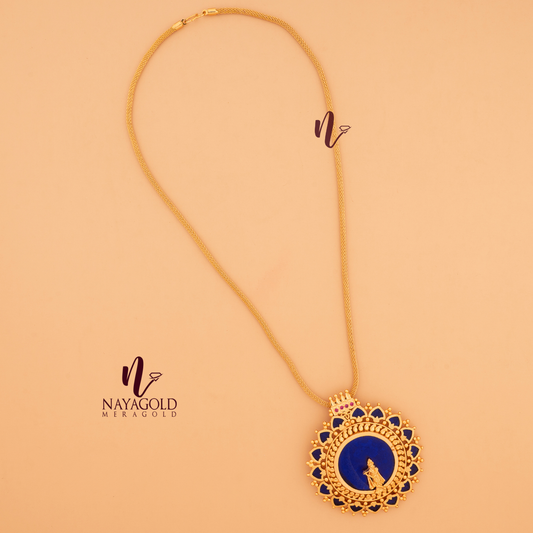 GOLD PLATED BLUE COLOUR PALAKKA KRISHNAN PENDENT 