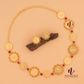 GOLD PLATED COIN NECKLACE WITH STUD
