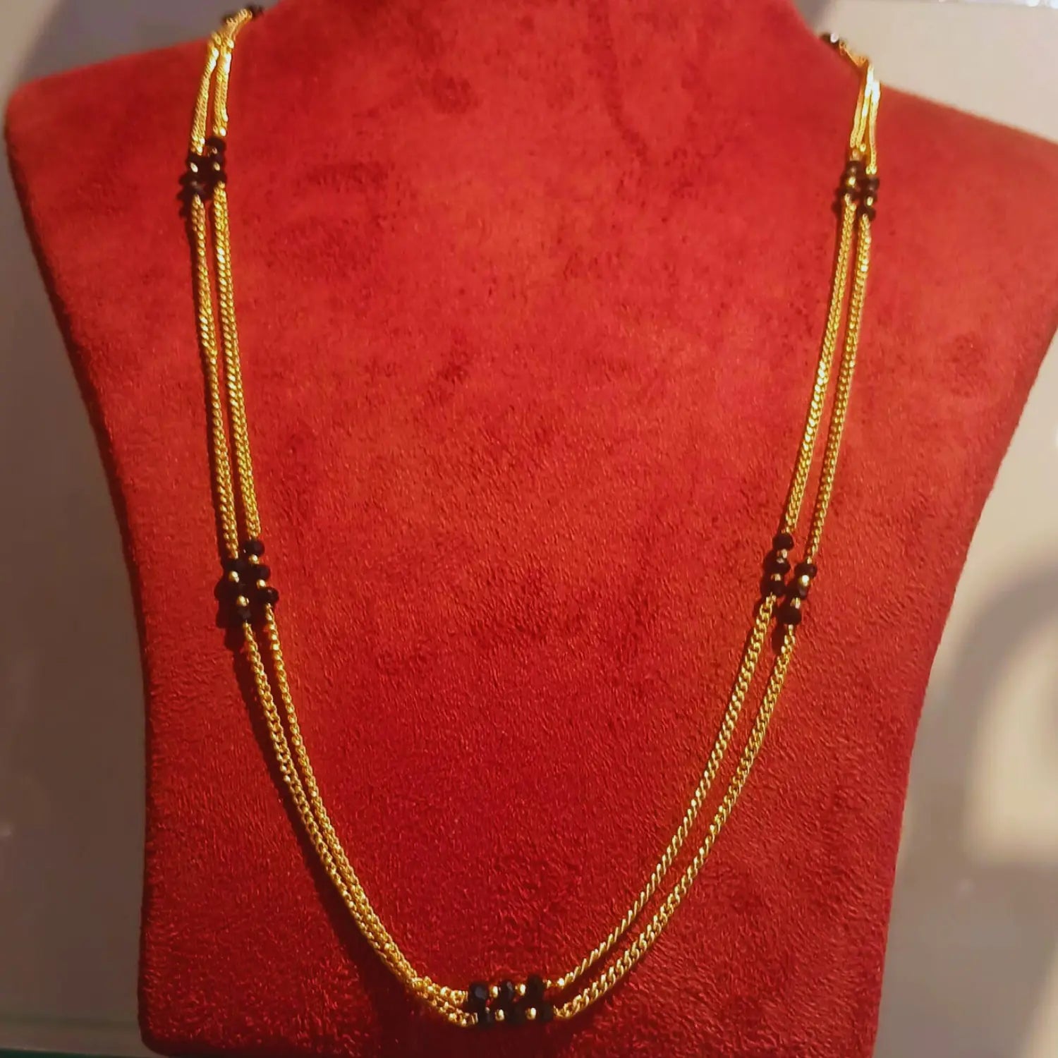 GOLD PLATED DOUBLE LAYER CHAIN 