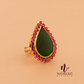GOLD PLATED GOPI  WITH PINK  STONE RING