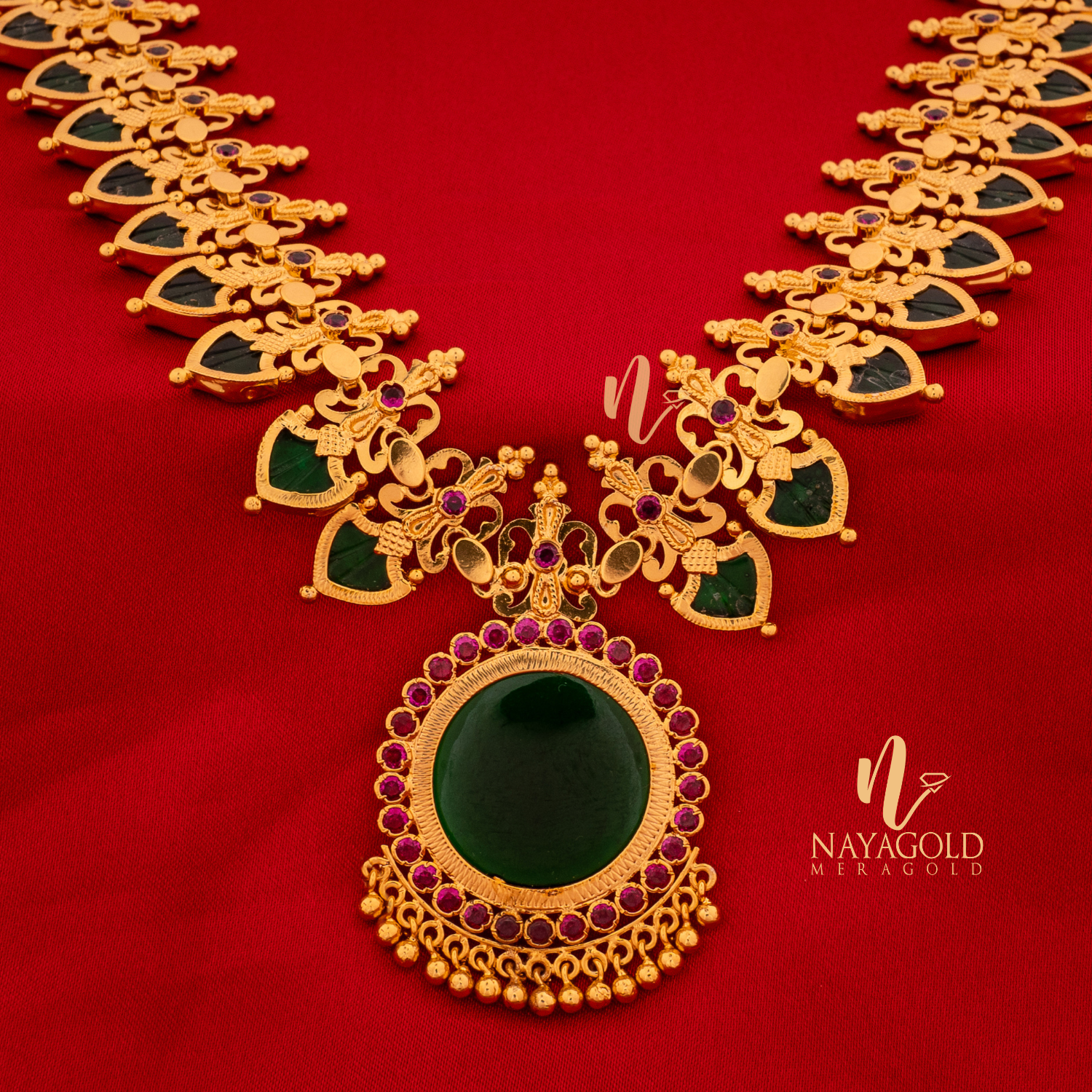 GOLD PLATED GREEN COLOUR BUTTERFLY PALAKKA