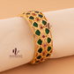 GOLD PLATED GREEN COLOUR DOUBLE LAYER PALAKKA WITH PINK STONE 