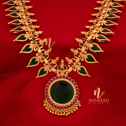 GOLD PLATED GRREN COLOUR BUTTERFLY GOPI NECKLACE