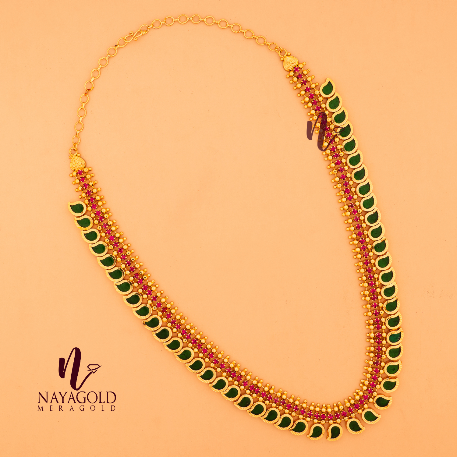 GOLD PLATED MANGO STONE HARAM 