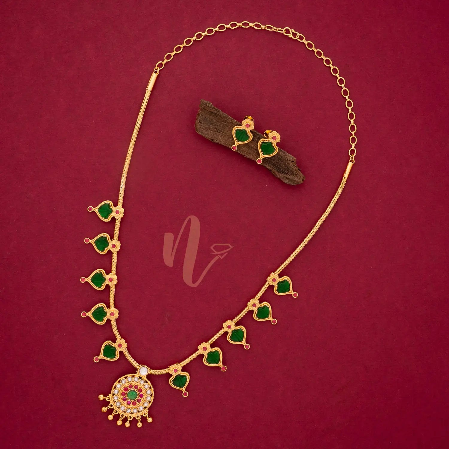GOLD PLATED PALAKKA JEWELLERY SET 