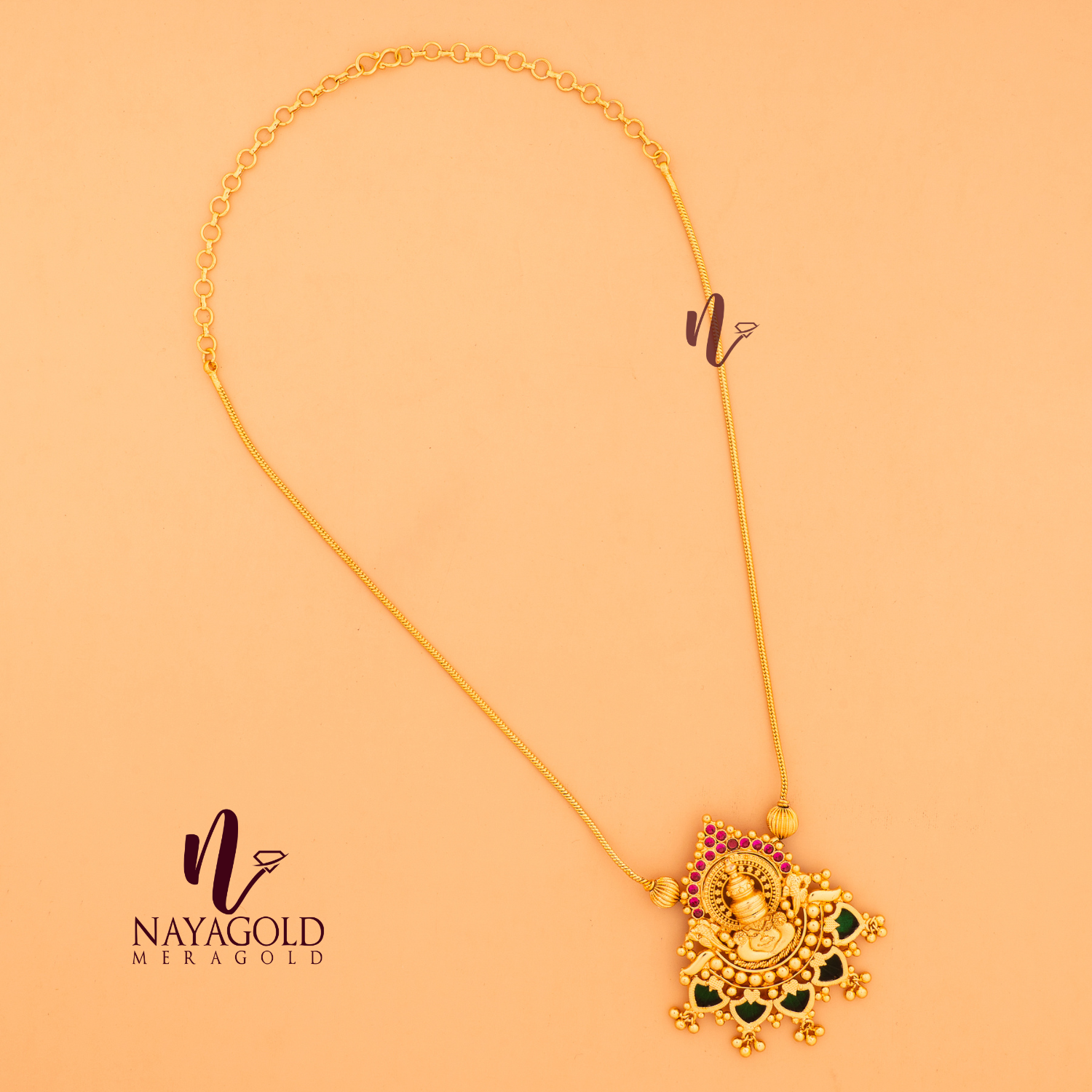 GOLD PLATED PALAKKA KATHAKALI CHAIN PENDENT