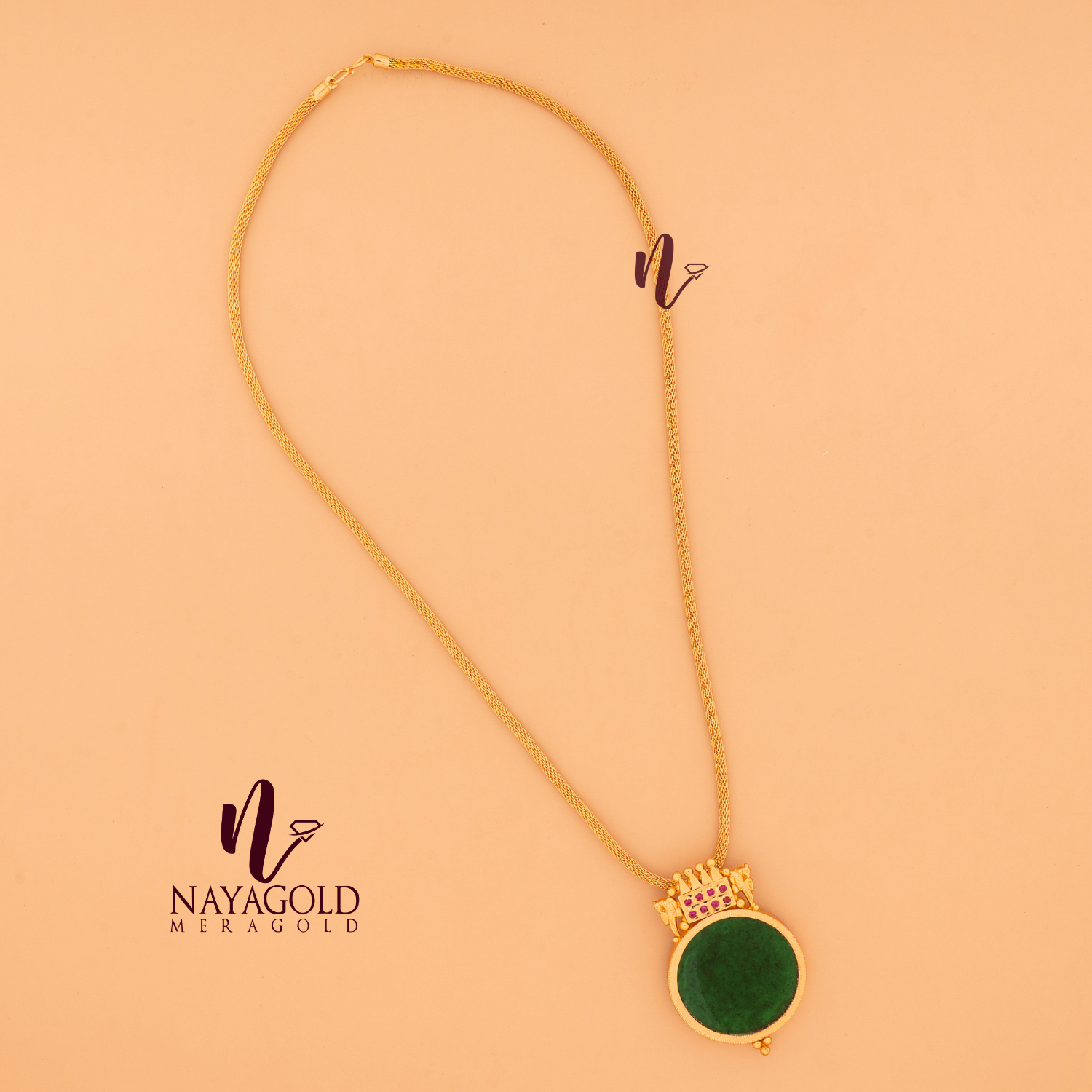 GOLD PLATED PENDENT GREEN