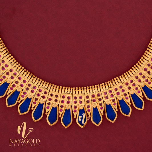 GOLD PLATED TRADITIONAL BLUE COLOUR NAGAPADAM