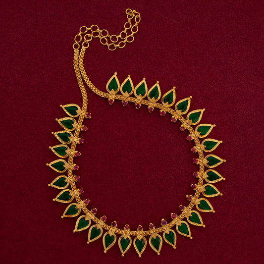 GOPI NECKLACE 30 KATTA GREEN G45G NAYAGOLD MERAGOLD