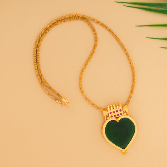 HEARTGREENCHAINPENDANT
