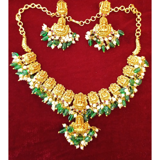 KERALA MODEL LAKSHMI NECKLACE AND STUD