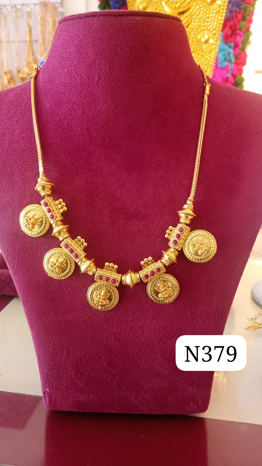 KERALA TRADITIONAL  FIVE COIN NECKLACE 