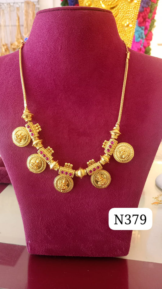 KERALA TRADITIONAL  FIVE COIN NECKLACE 
