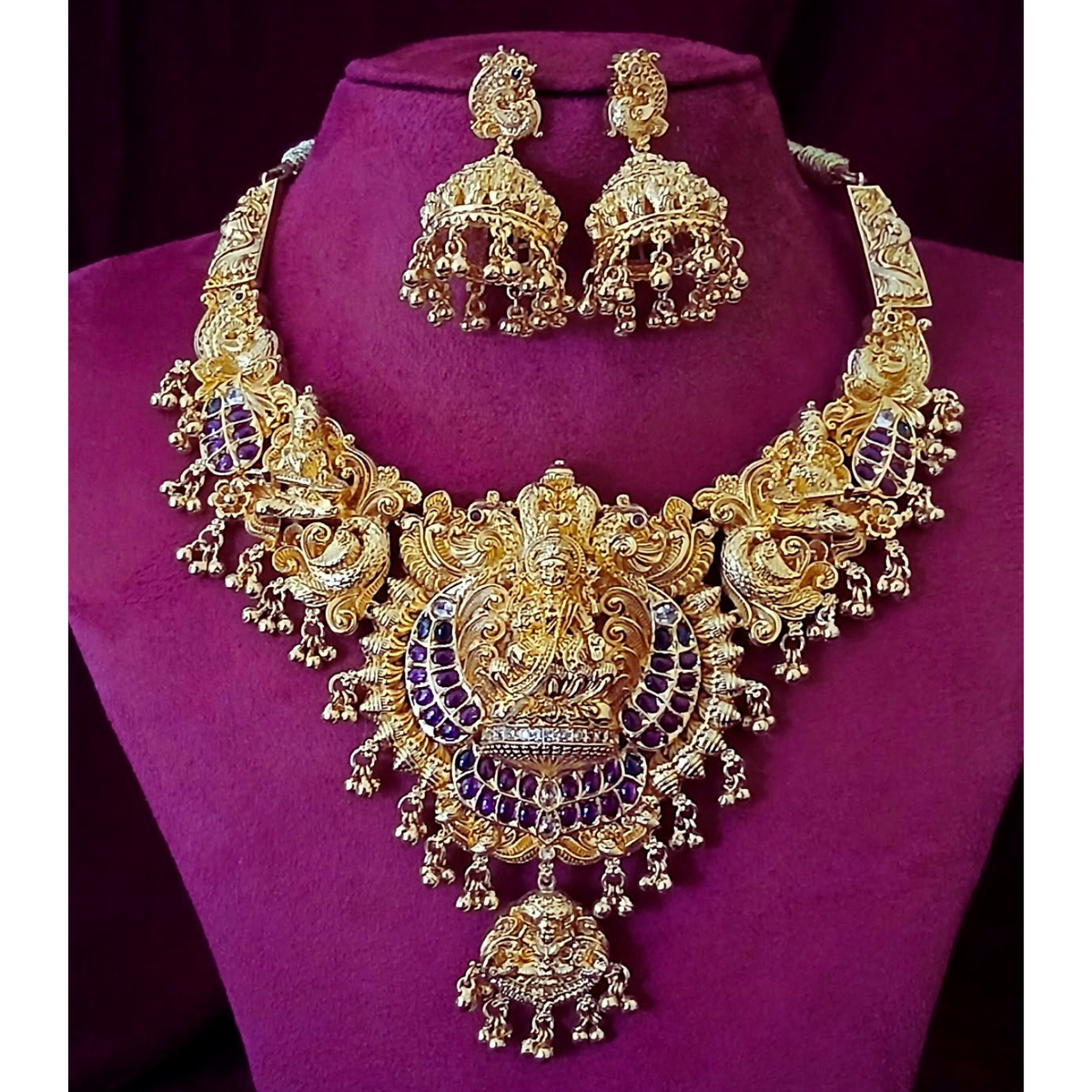 KERALA TRADITIONAL GOLD PLATED JEWELLERY SET 