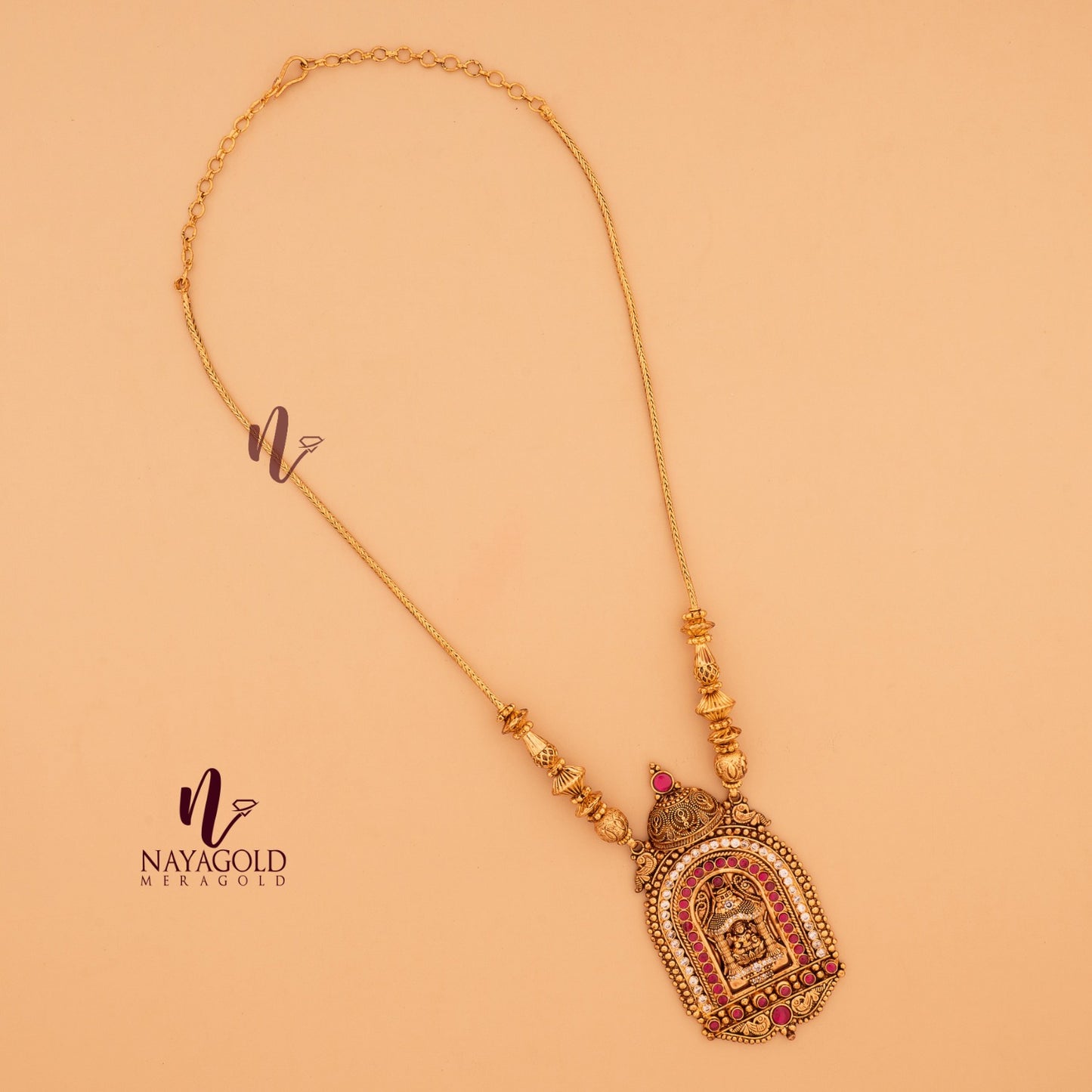  LOTUS LAKSHMI ANTIQUE CHAIN PENDENT