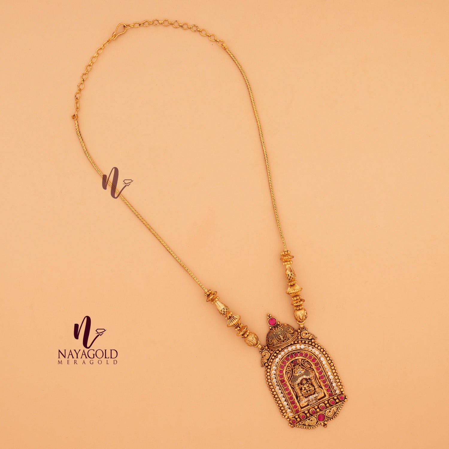  LOTUS LAKSHMI ANTIQUE CHAIN PENDENT