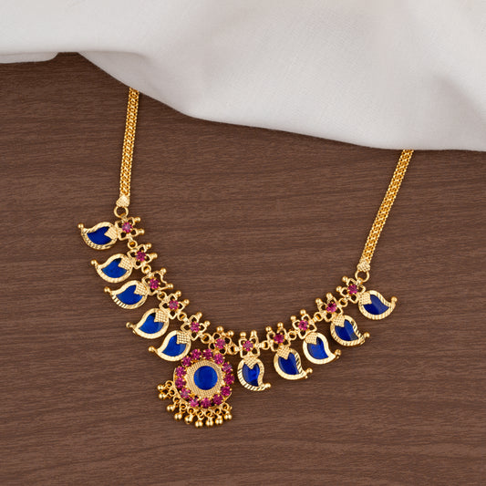 mango necklace five petels blue