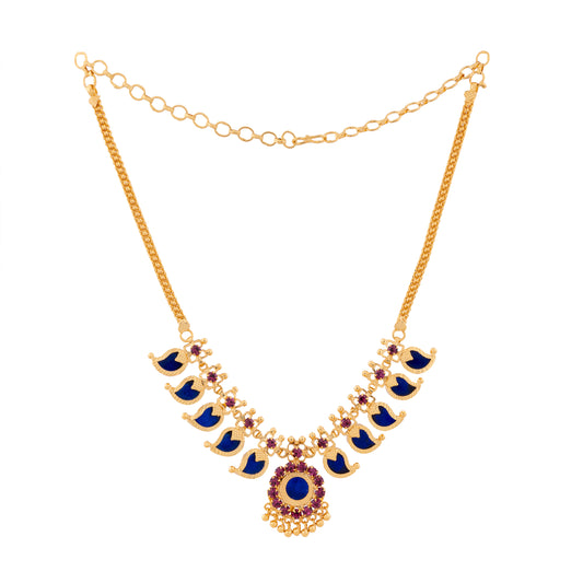 mango necklace five petels blue color
