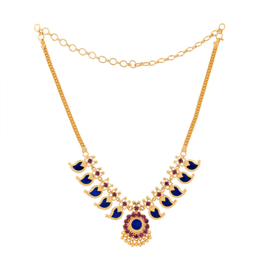 mango necklace five petels blue color