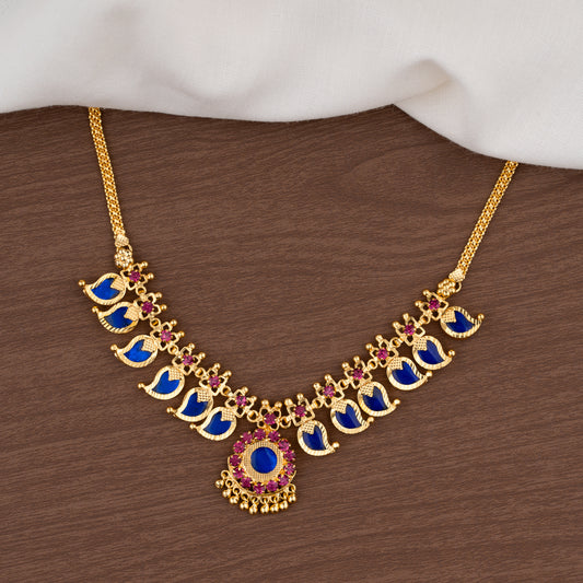 Mango necklace six petels blue