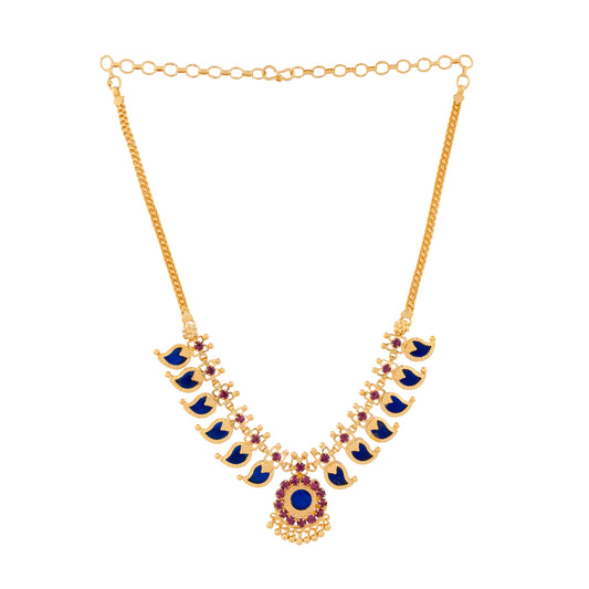 Mango necklace six petels blue