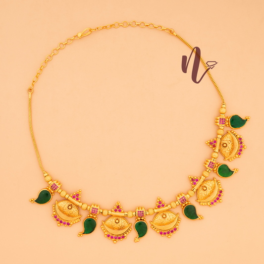 GREEN MANGO DYE DESIGN NECKLACE N202