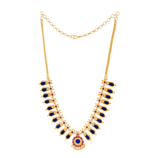 NAGAPADOM MALA 10 PETELS BLUE COLOR NAYAGOLD MERAGOLD