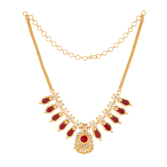 NAGAPADAM MALA 5 PETELS RED COLOR NAYAGOLD MERAGOLD