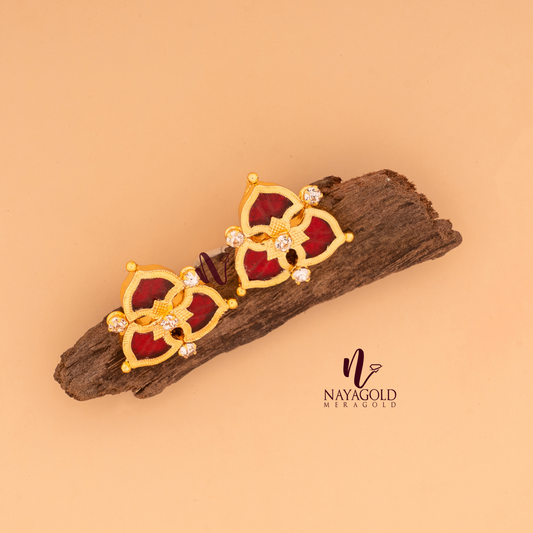 PALAKKA 3 PETAL EAR STUD SD07 R