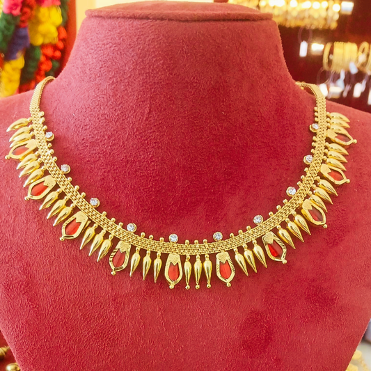 TRADITIONAL RED NAGAPADAM NECKLACE