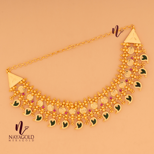 coin with mango necklace