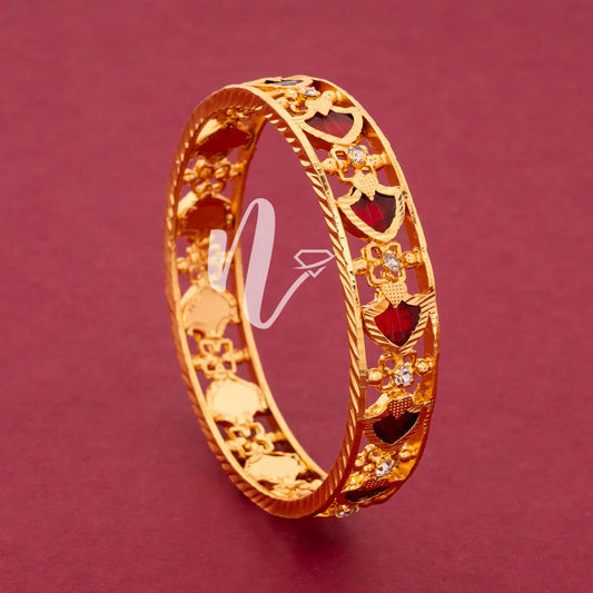 gold plaed red palakka bangle
