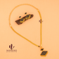 gold plated black pathakam jewellery set