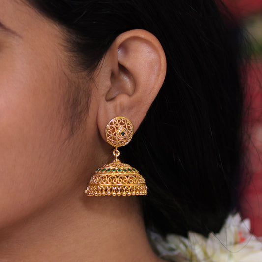 gold plated jhumka