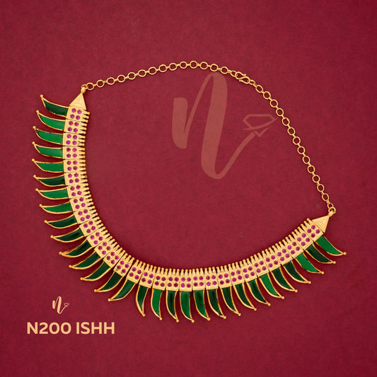 gold plated komb nagapadam necklace