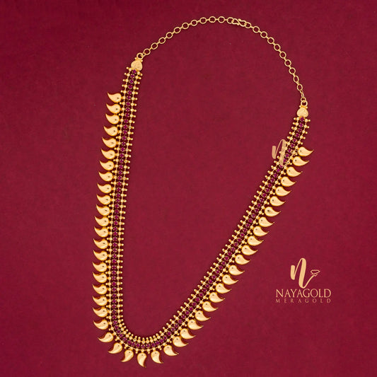 gold plated mango haram with pink stone