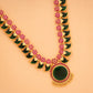 gold plated pink stone green mango haram