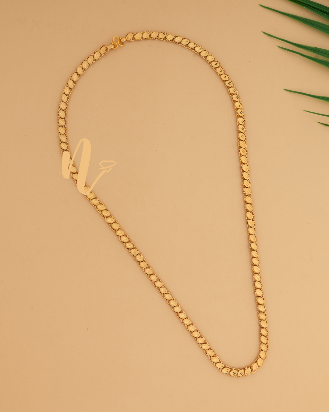 kerala traditional gold plated ovel chain 