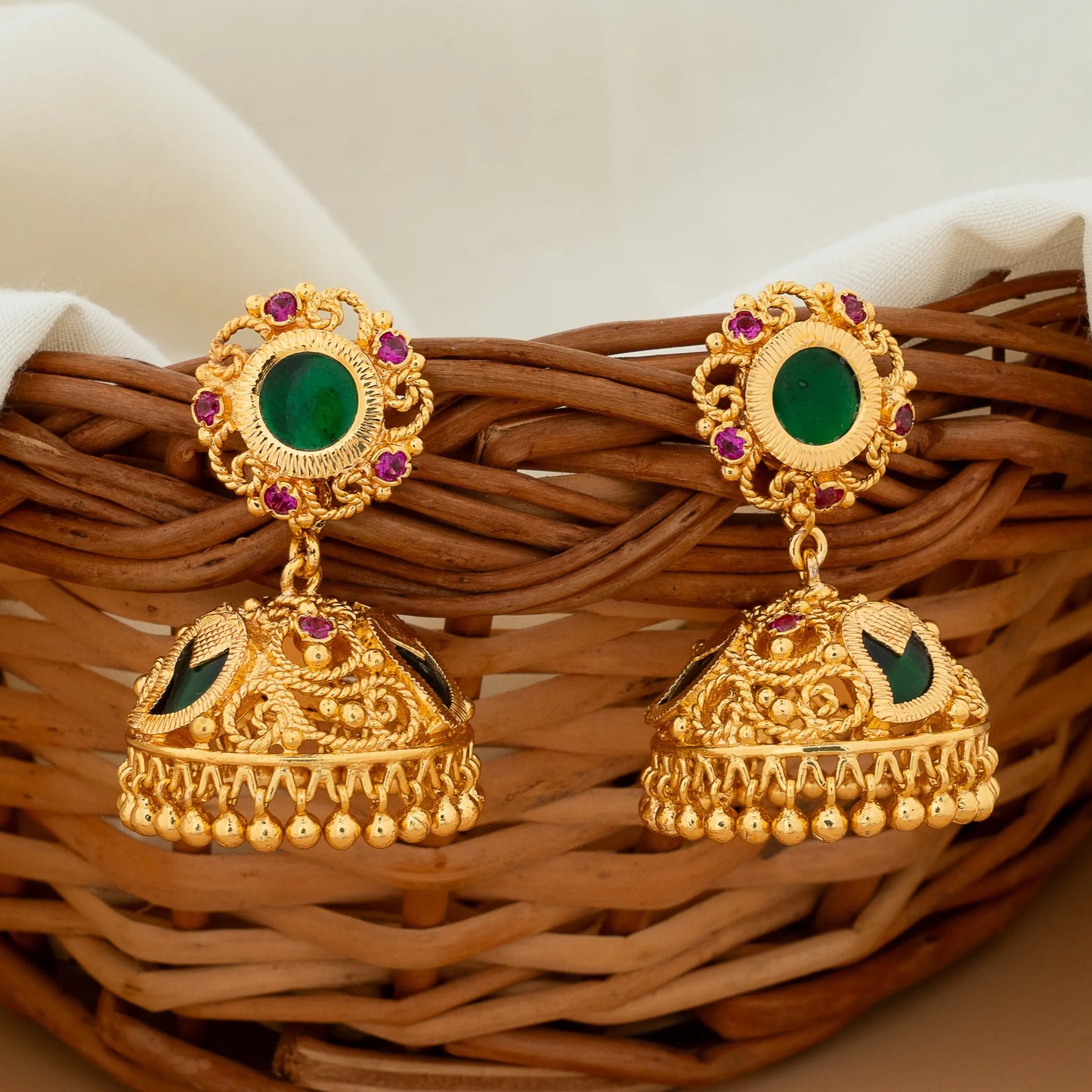 gold plated jhumka