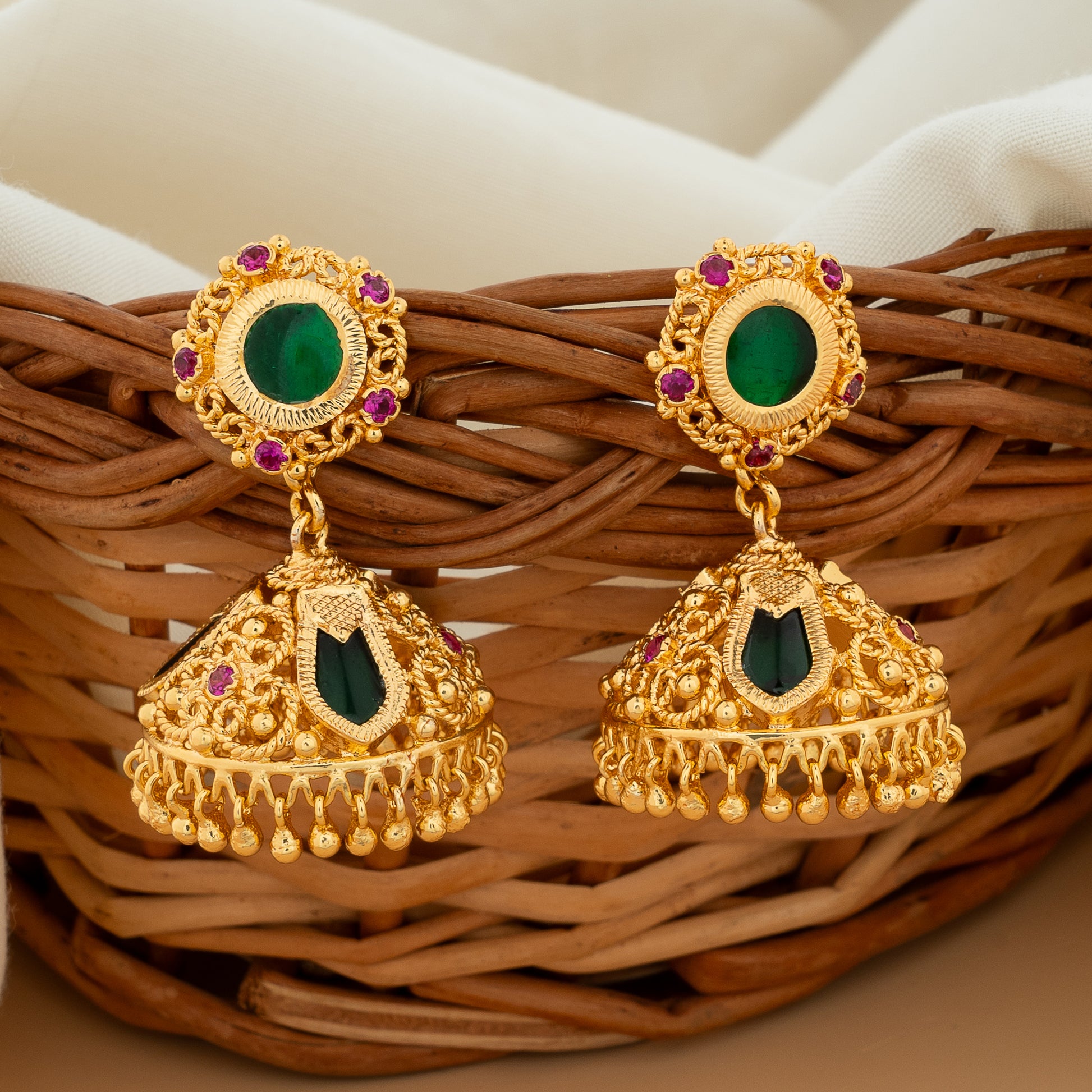 gold plated jhumka