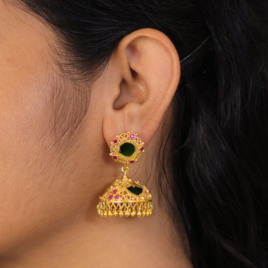 gold plated jhumka