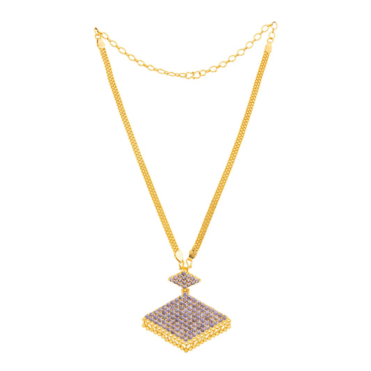 PATHAKAM CHAIN PENDANT CP89 PURPLE NAYAGOLD MERAGOLD